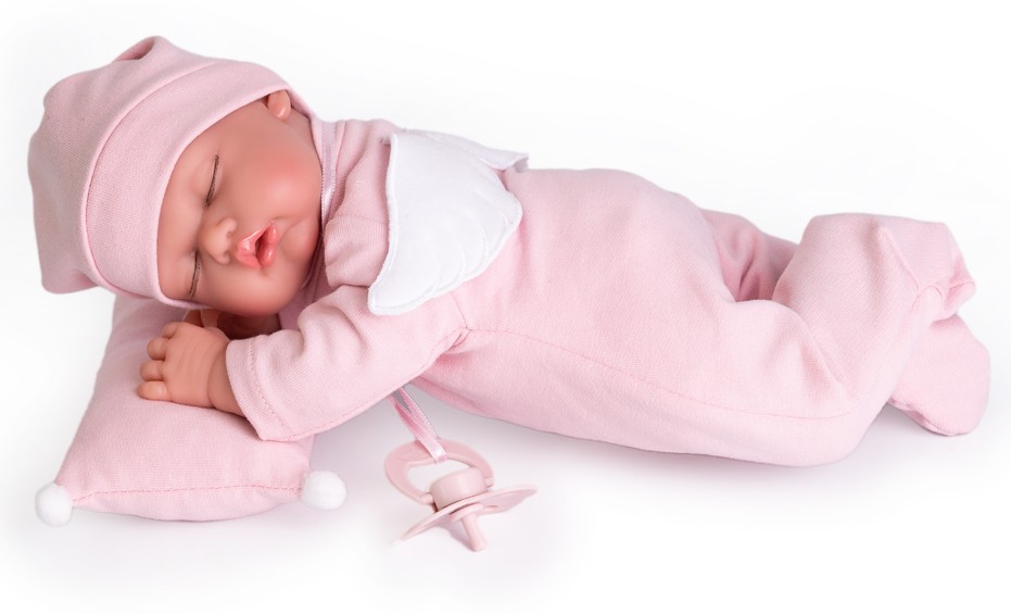 Realistické miminko s kostřičkou -holčička  Peke s andělskými křidélky   od Antonio Juan