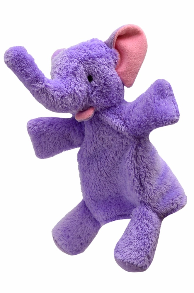Maňásek na ruku s nohama - Slon fialový