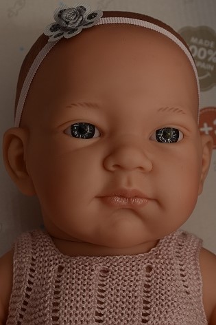 Realistické miminko - holčička - Pikolin - růžové šatičky