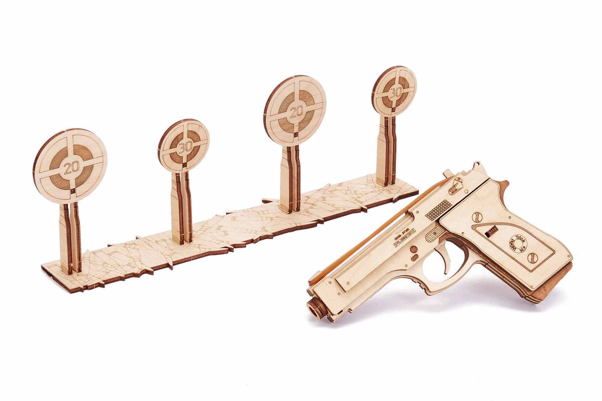 Wood Trick  "Pistole M1" - 3D dřevěné mechanické puzzle 