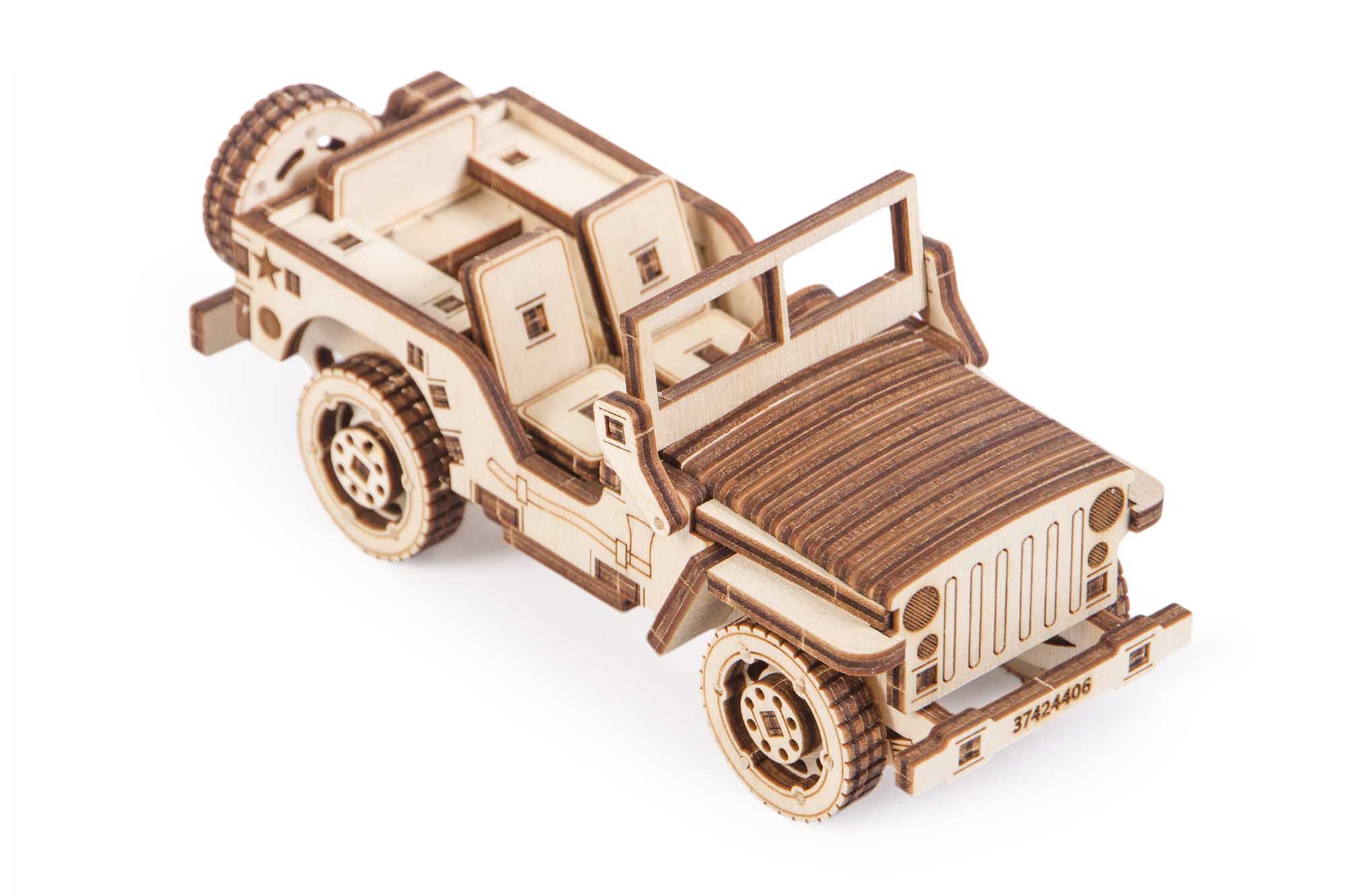 Wood Trick  "Jeep" - 3D dřevěné mechanické puzzle 
