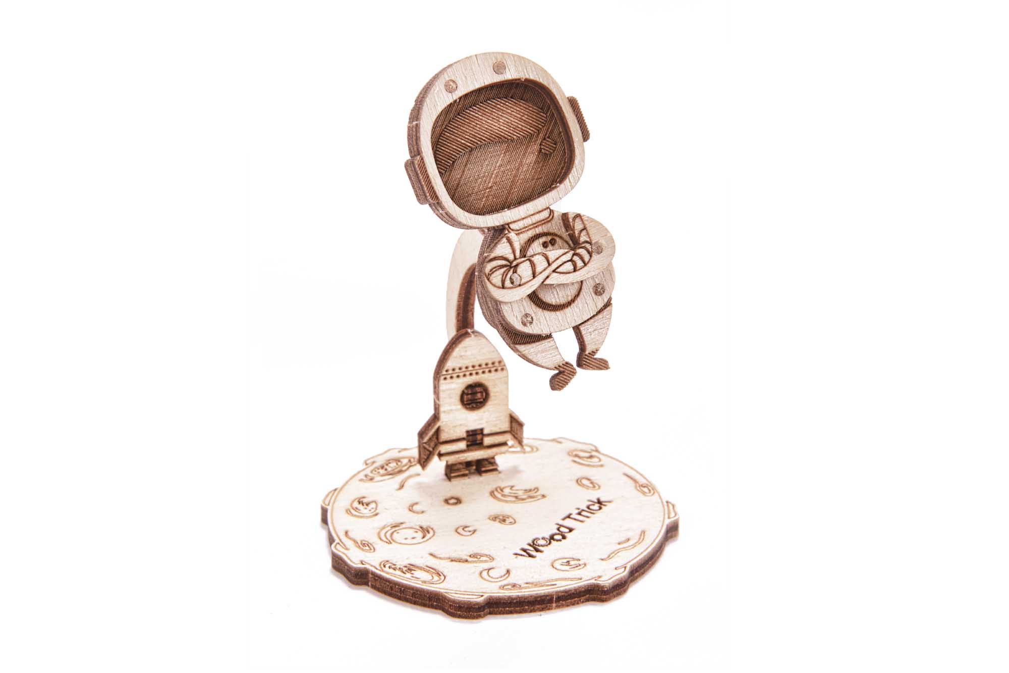 Wood Trick  "Kosmonaut" - "Woodik Astronaut" - 3D dřevěné mechanické puzzle 