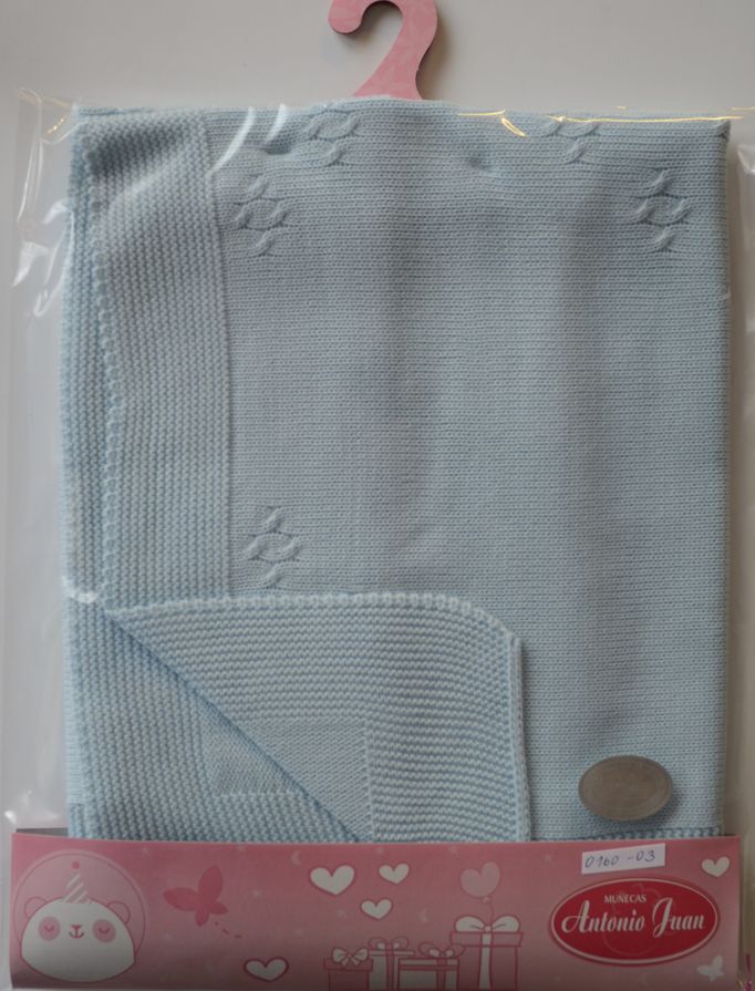 Modrá pletená dečka pro miminka 40-42 cm