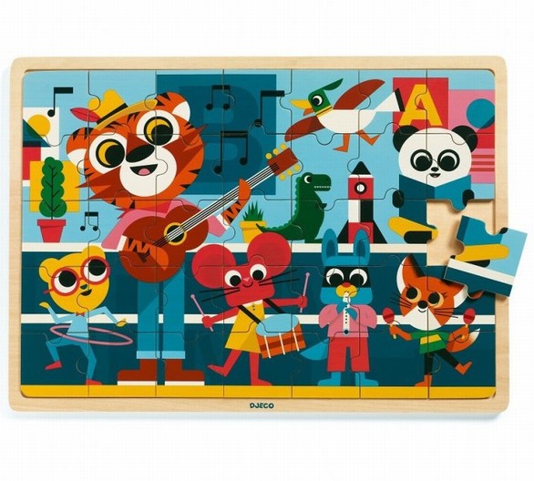 Dřevěné vkládací puzzle - Veselá kapela
