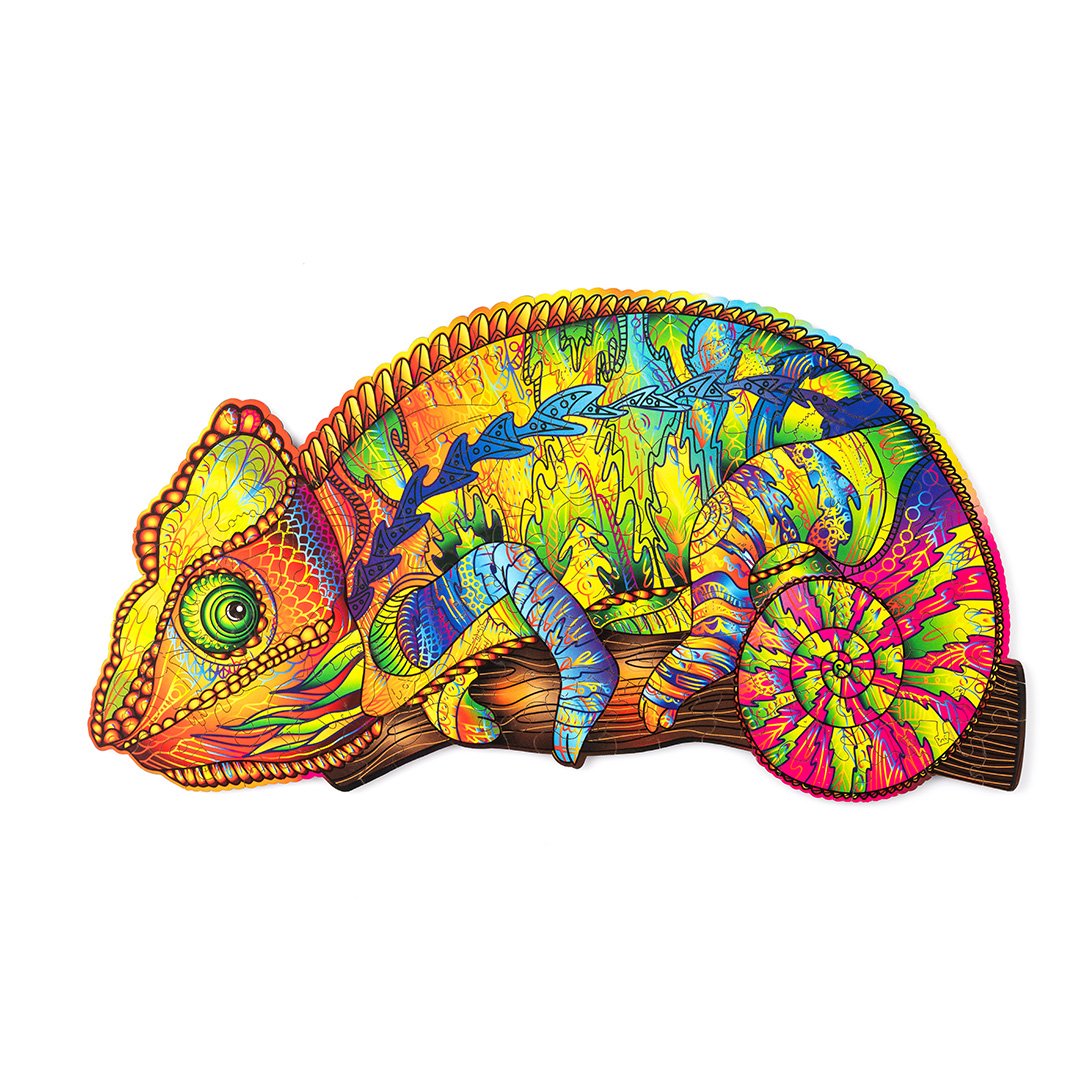 Wood Trick "Barevný chameleon" - pestrobarevné 2D puzzle