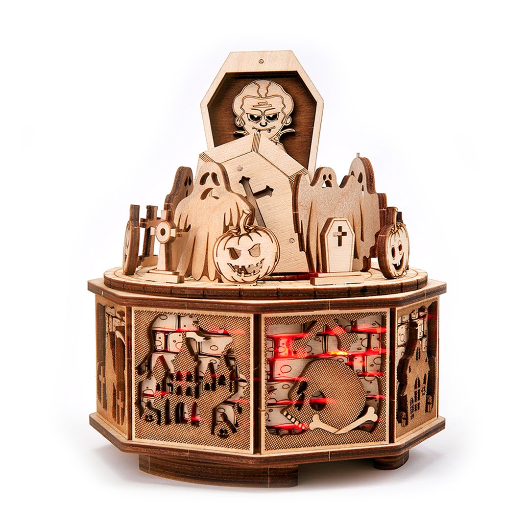 Wood Trick "Veselý Halloween" - 3D dřevěné mechanické puzzle