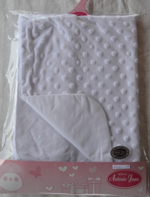Bílá sametová dečka pro miminka 40-42 cm