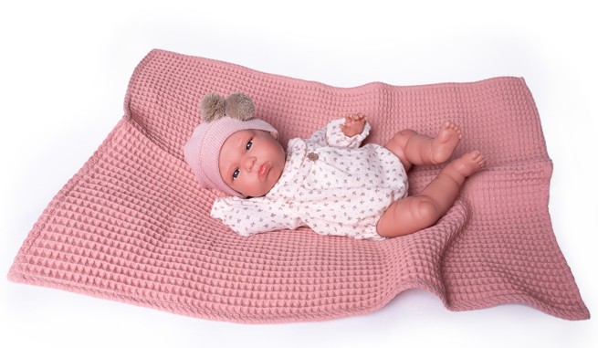 Reborn miminko - Můj malý reborn - holčička  Tufi s růžovou dečkou  od Antonio Juan