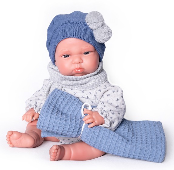 Reborn miminko - Můj malý reborn - chlapeček Tufi s modrou dečkou   od Antonio Juan