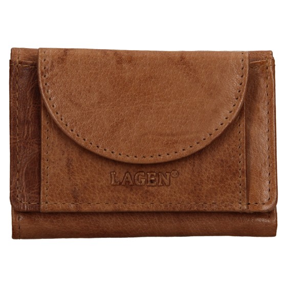 Unisex hnědá kožená mini peněženka - LAGEN