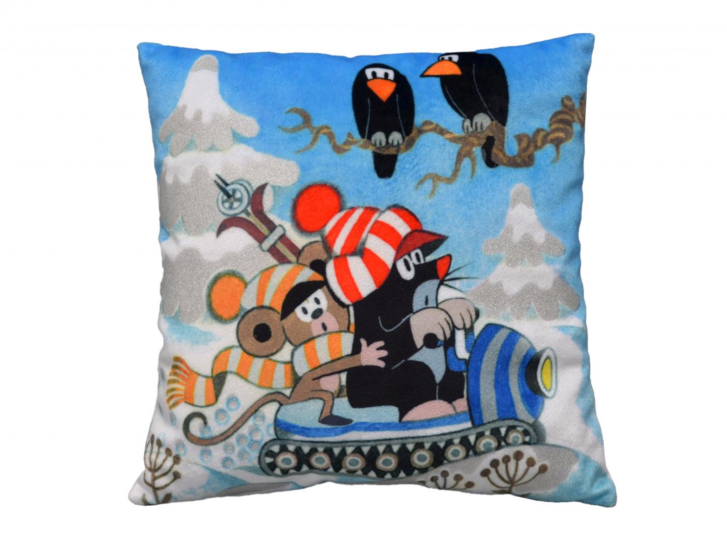 Třpytivý polštářek - Krtek a skútr od firmy MÚ Brno