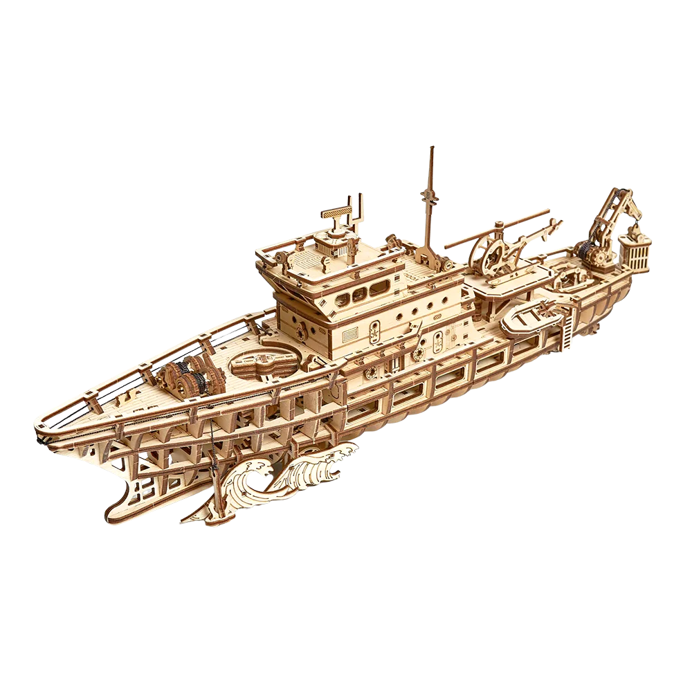 Wood Trick  "Oceánská průzkumná jachta" - 3D dřevěné mechanické puzzle 