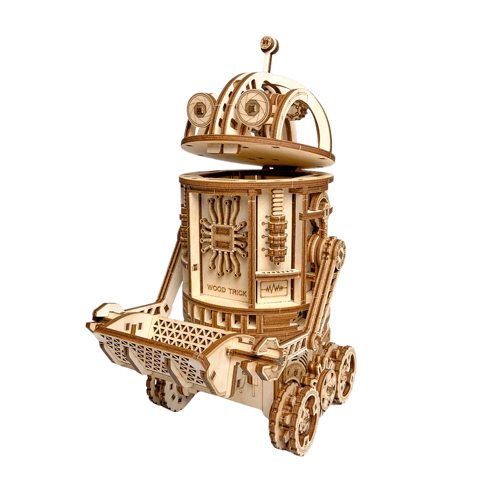 Wood Trick  "Robot na odpadky" - 3D dřevěné mechanické puzzle 