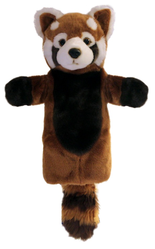 Maňásek na ruku - "dlouhý rukáv" maňásek - Panda červená