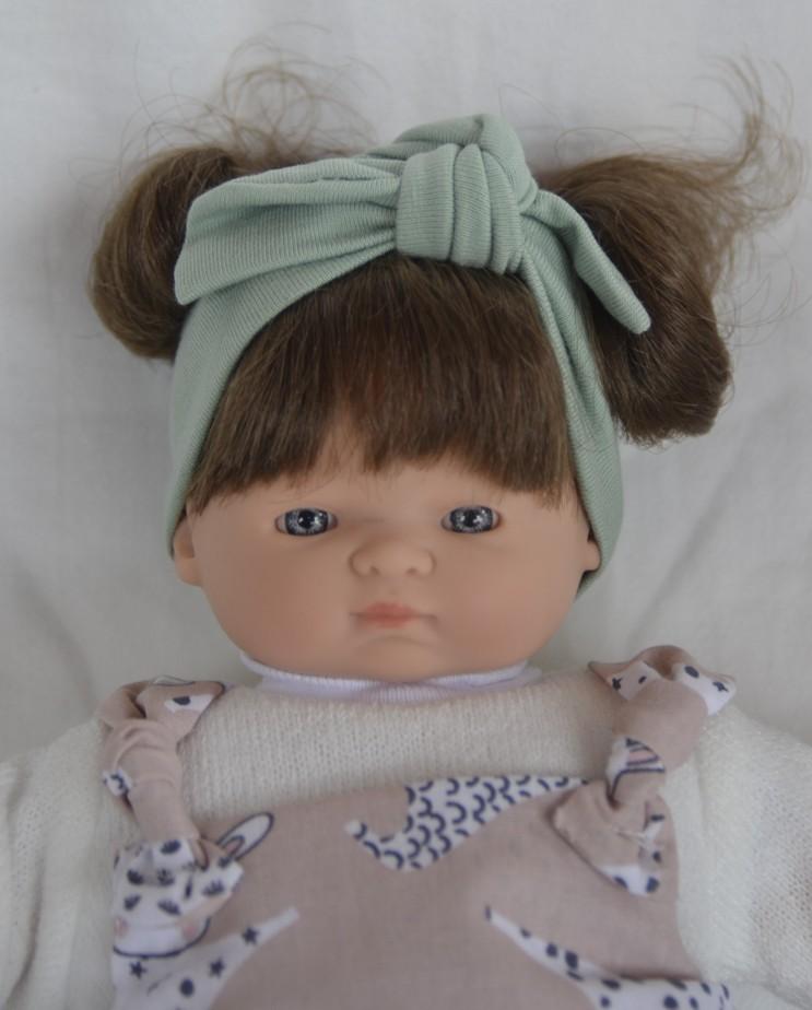 Marina & Pau – realistické miminko holčička 26 cm v kraťasech se zvířátky