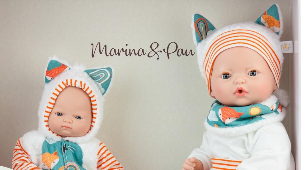 Marina & Pau – realistická miminka - sourozenci - starší bráška 40 cm a malá sestříčka 26 cm