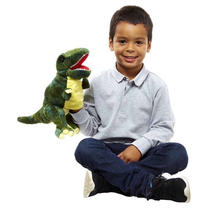 Maňásek na ruku - Malý T-rex - zelený