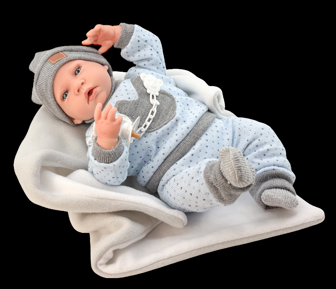 Berjuan – Reborn Sweet Essential chlapeček v modrém pyžamu