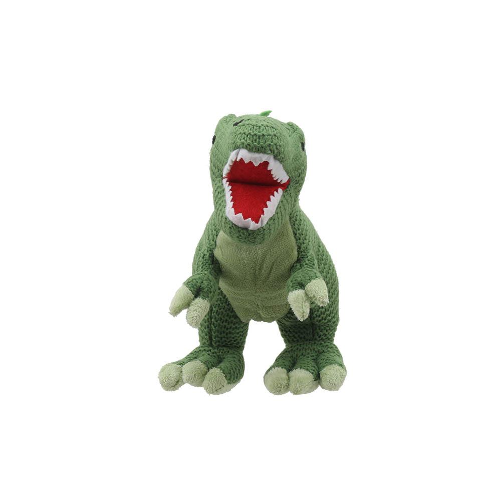 Wilberry – pletený plyšový dinosaurus – T-Rex zelený