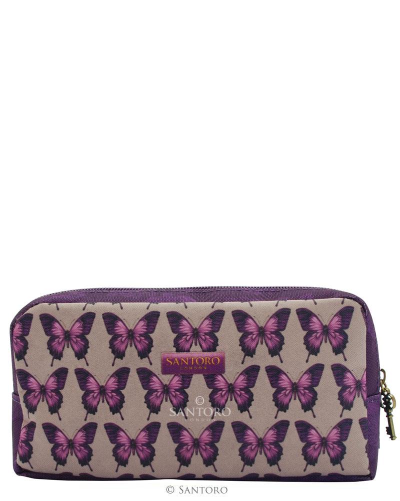 Fialový penál s motýly - Amethyst Butterfly od firmy SANTORO Mirabelle