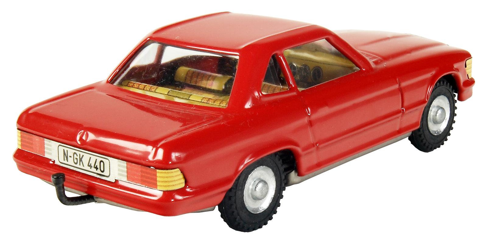 Mercedes Cupe plechový model - červený