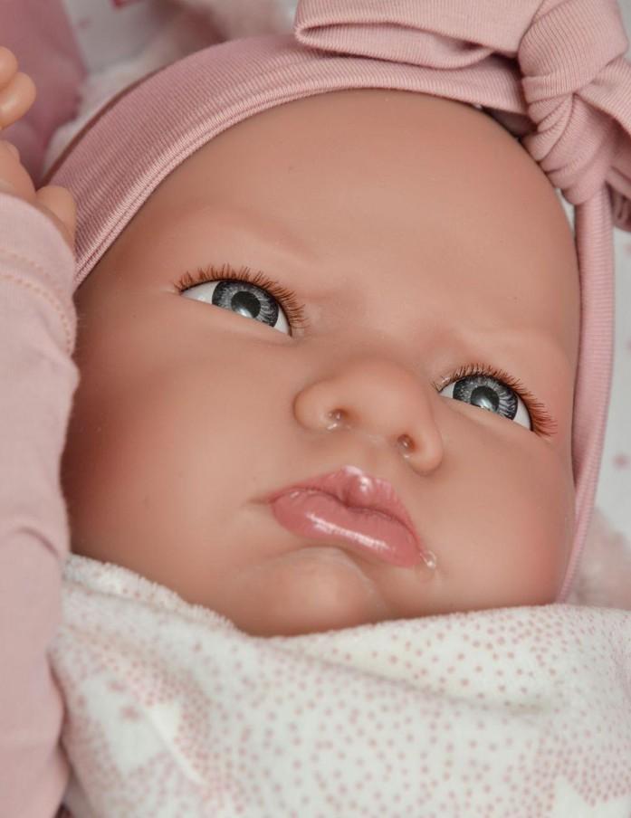 Reborn miminko -  Můj první reborn -Berta s růžovou mašlí -  od Antonio Juan