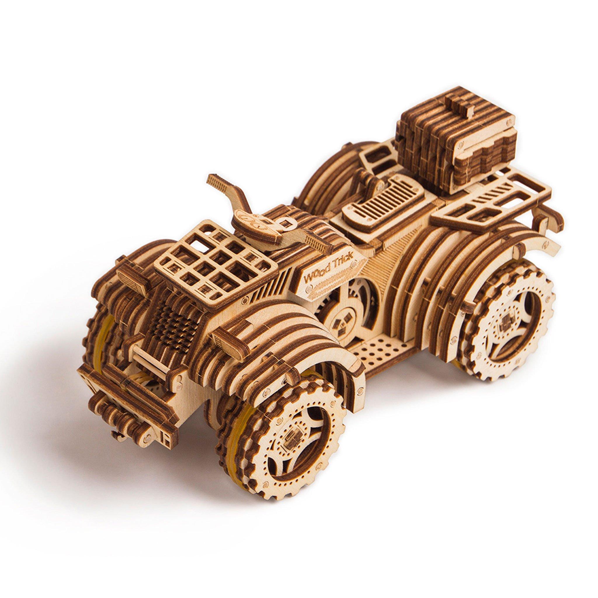 Wood Trick  "Čtyřkolka" - 3D dřevěné mechanické puzzle 