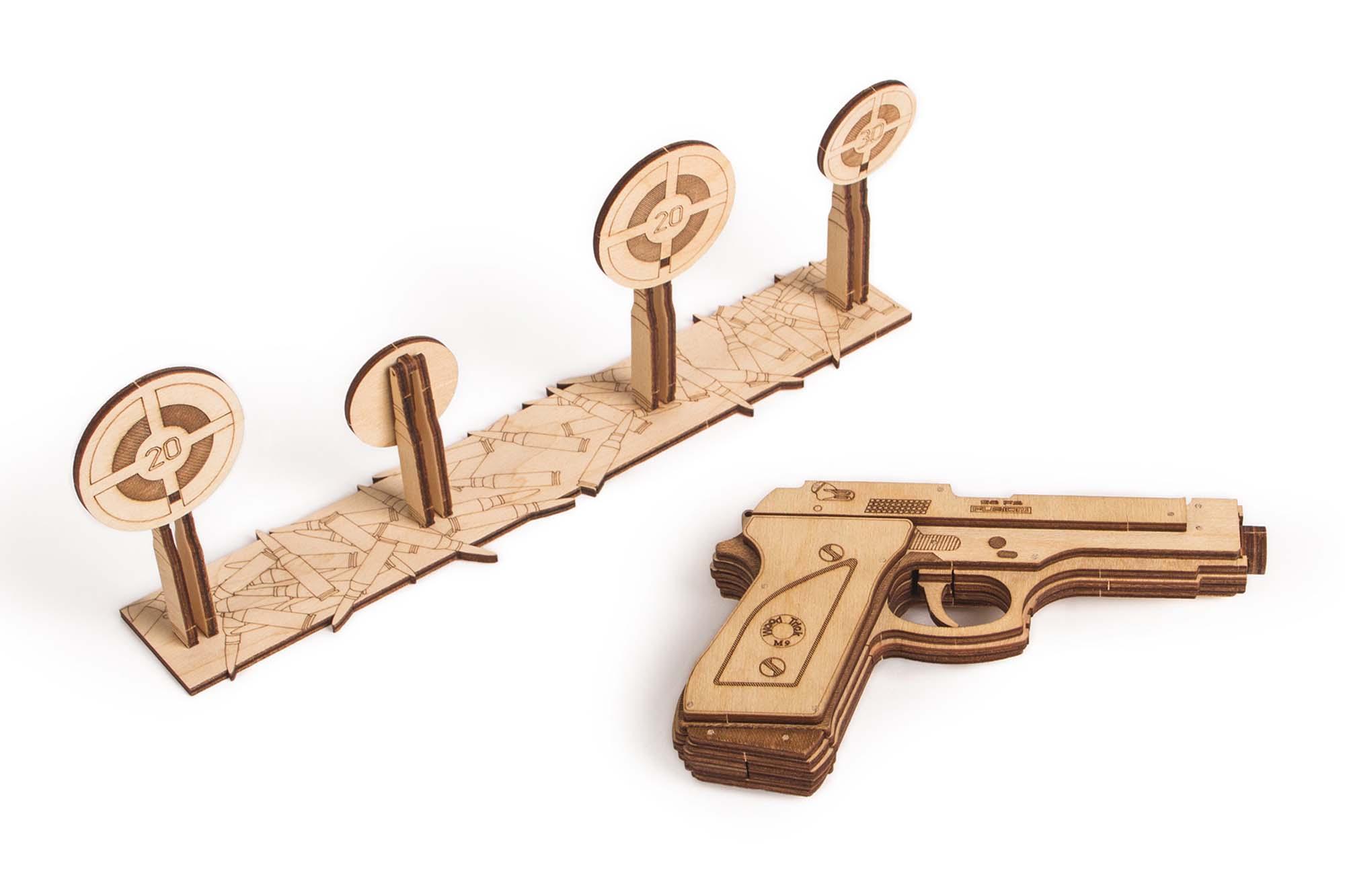 Wood Trick "Pistole M1" - 3D dřevěné mechanické puzzle