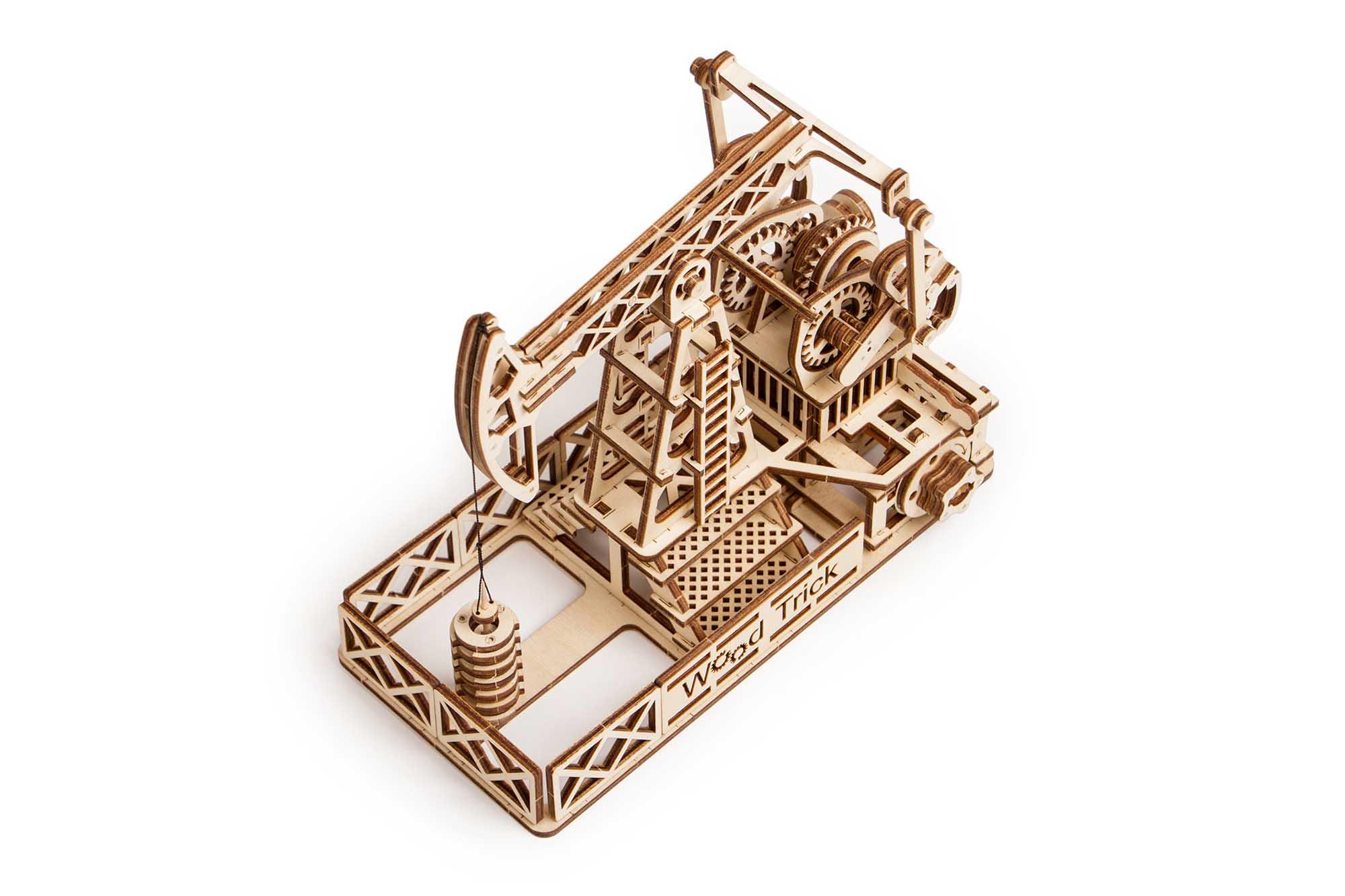 Wood Trick "Ropný jeřáb" - 3D dřevěné mechanické puzzle