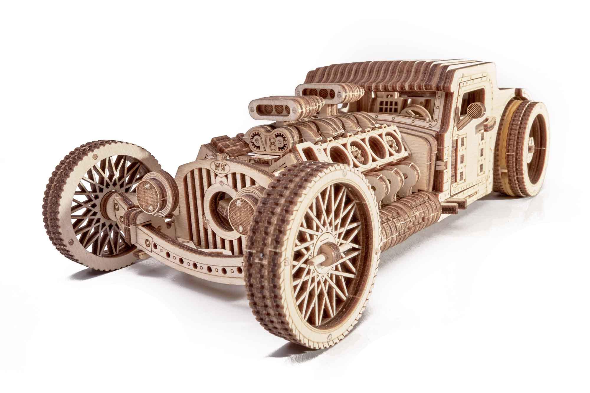Wood Trick  "Hot Rod" - 3D dřevěné mechanické puzzle 
