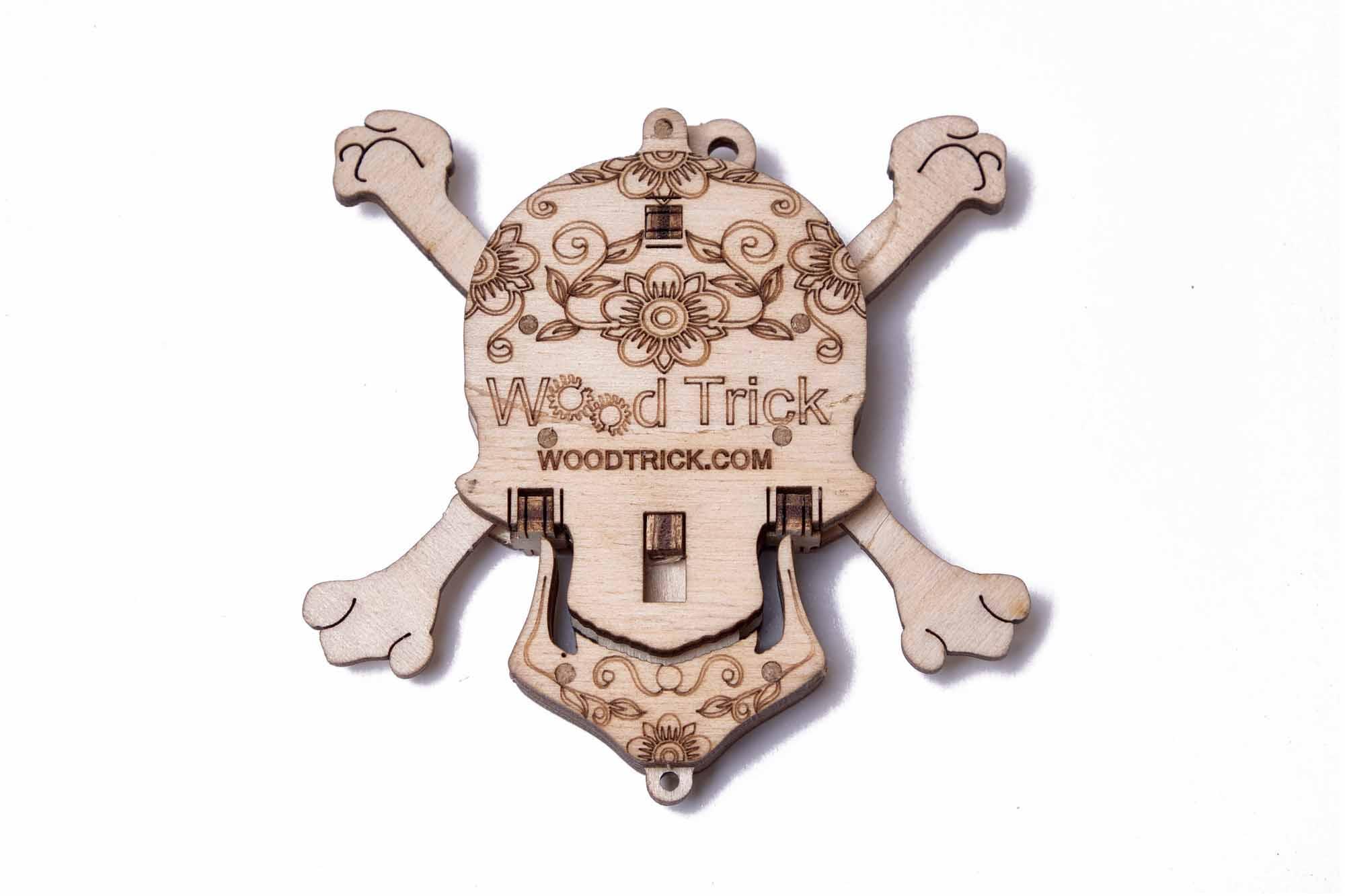 Wood Trick  "Lebka" - "Woodik Skull" - 3D dřevěné mechanické puzzle 