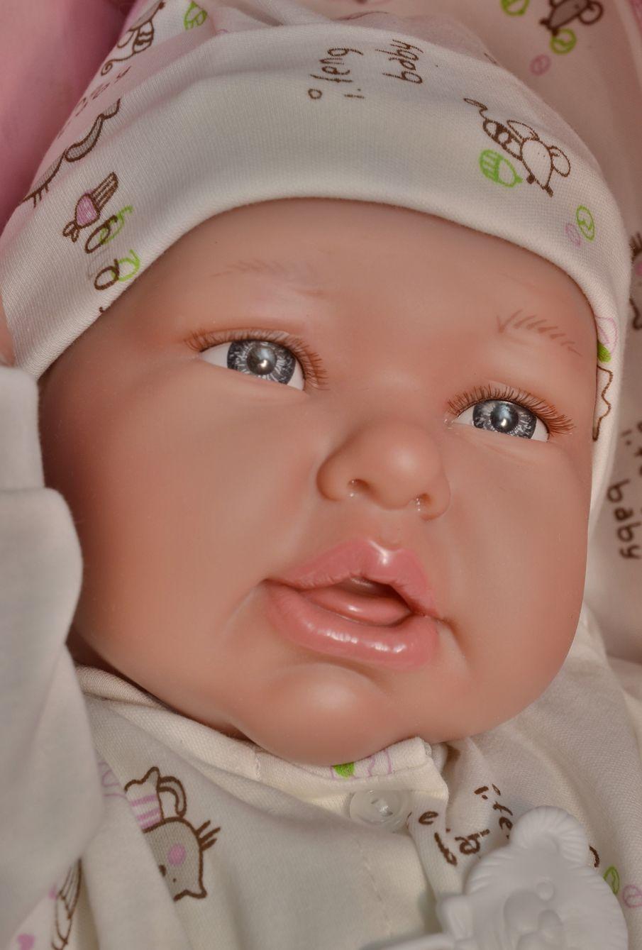 Reborn miminko - Můj první reborn Daniela v overálku s kočičkami od firmy Antonio Juan ze Španělska