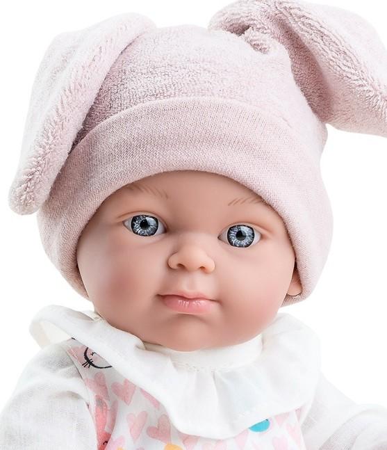 Realistické miminko - holčička - Mini pikolin v čepici s dlouhými oušky od firmy Paola Reina