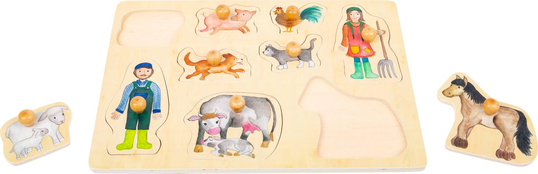 Vkládací puzzle s úchytky - domácí zvířátka