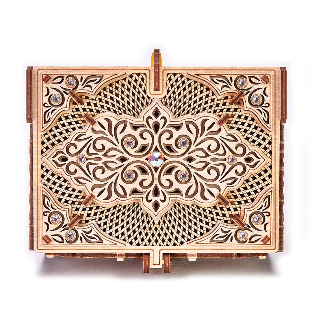 Wood Trick "Šperkovnice zdobená drahokamy od firmy Swarowski" - 3D dřevěné mechanické puzzle