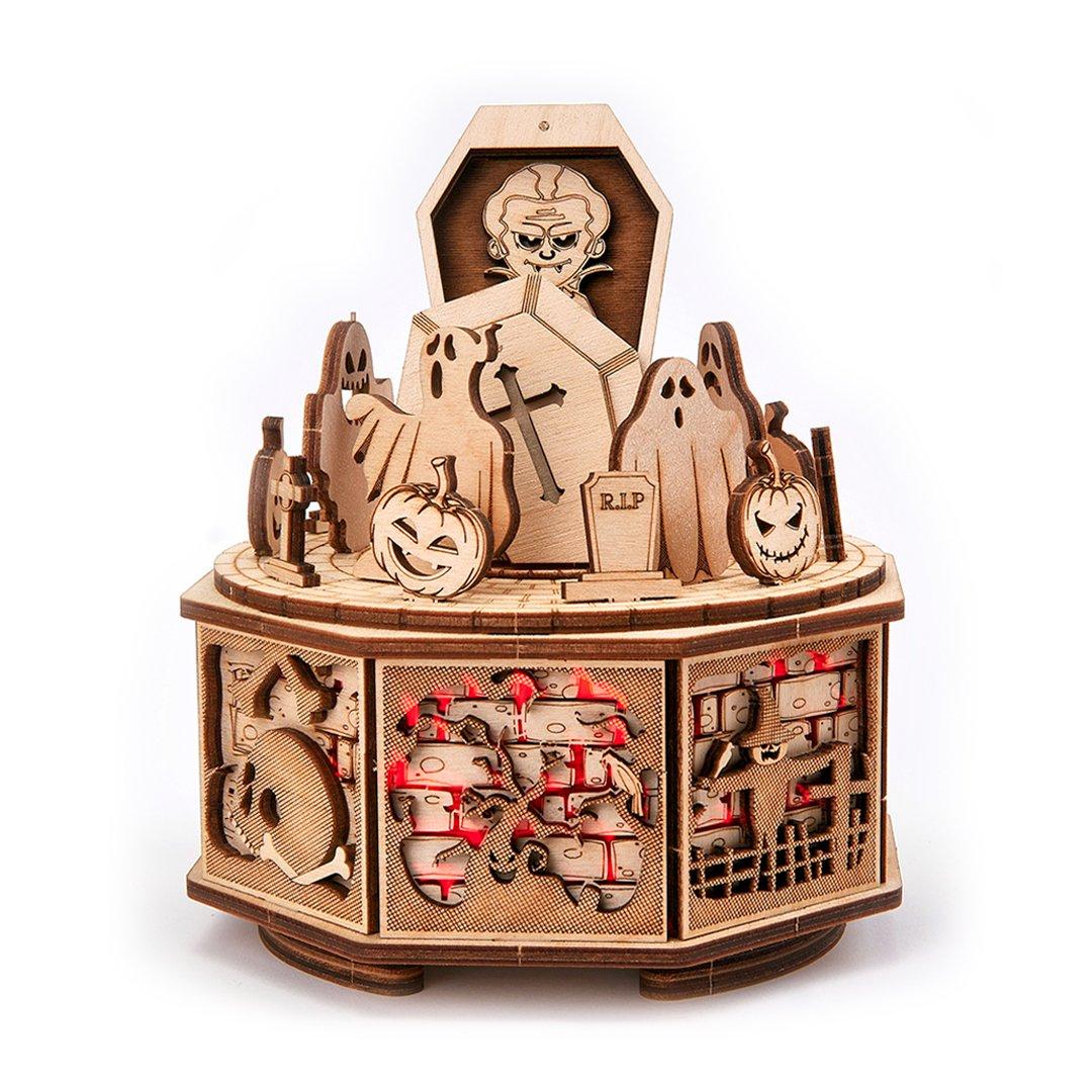 Wood Trick  "Veselý Halloween" - 3D dřevěné mechanické puzzle 