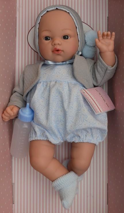 Realistické miminko - chlapeček KOKE v šedém bolerku - od firmy ASIVIL