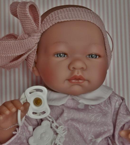 Realistické miminko - MARÍA v růžové  soupravě s králíčky  od firmy ASIVIL 