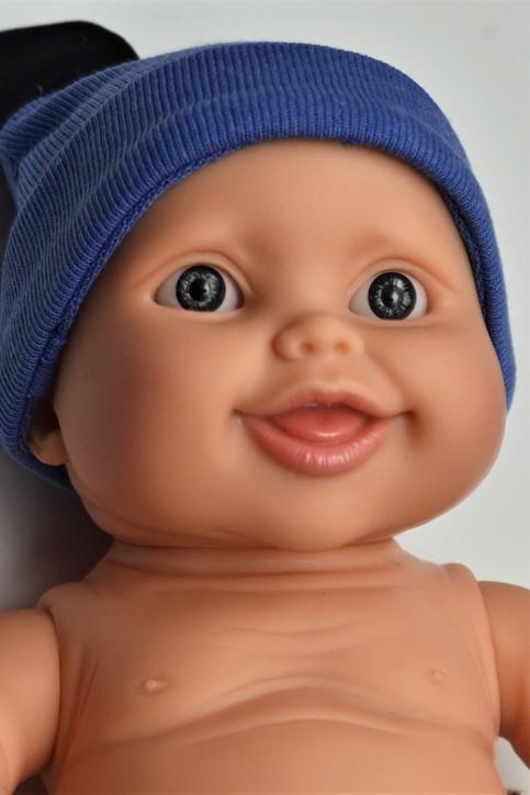 Realistická panenka chlapeček Guillo v modré čepici s oušky od firmy Paola Reina ze Španělska