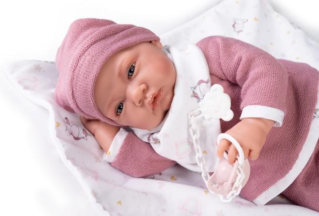 Realistické miminko - holčička na dečce s jednorožci  od Antonio Juan