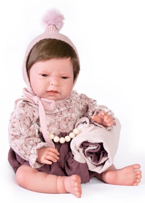 Reborn miminko - Sweet Reborn Lea na vínové dečce od Antonio Juan