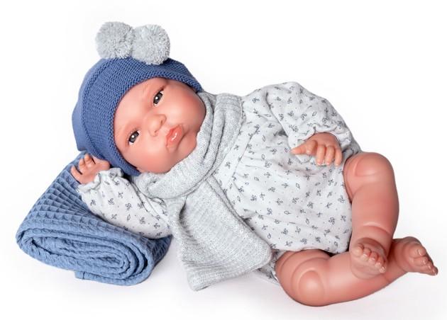 Reborn miminko - Můj malý reborn - chlapeček Tufi s modrou dečkou od Antonio Juan