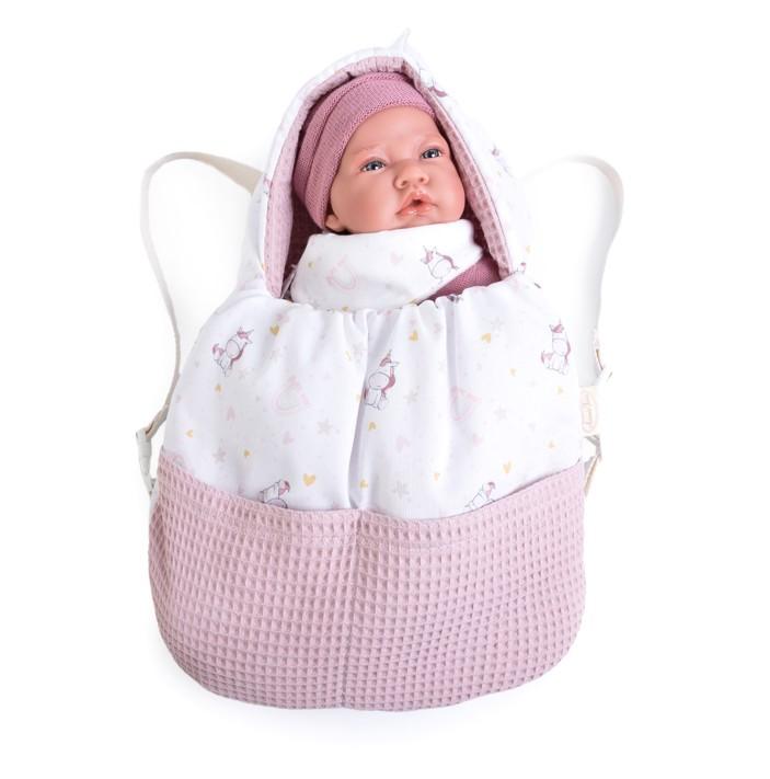 Přenosná taška nebo batůžek s jednorožci pro miminko 42 cm - od firmy Antonio Juan