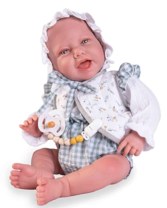 Reborn miminko - Sweet Reborn Carla v modrobílém oblečku od Antonio Juan