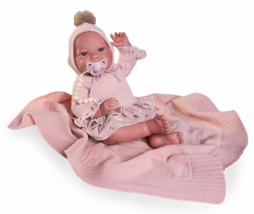 Reborn miminko - Sweet Reborn Nica na růžové dečce od firmy Antonio Juan ze Španělska