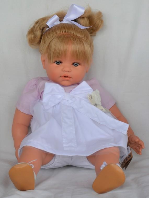 Susi - holčička v růžovo-bílých šatech od firmy Lamagik ze Španělska