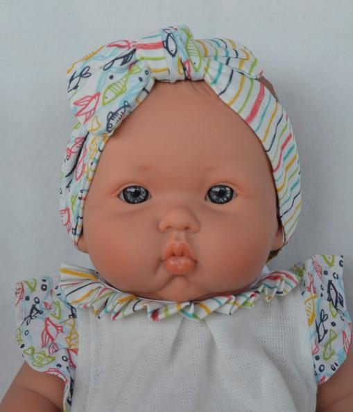 Realistické miminko - holčička Betty v kraťasech s rybičkami  od španělské firmy Marina & Pau