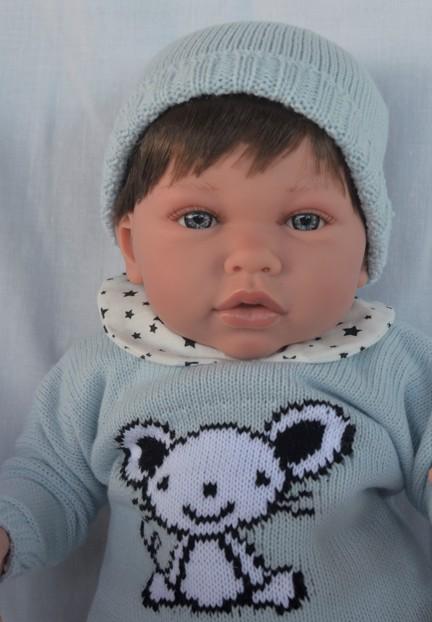 Reborn miminko Luka ve svetru s myškou od firmy Marina & Pau