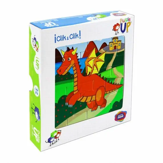 Červeno-oranžový drak - Vertikální puzzle