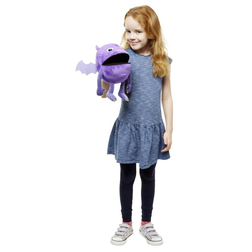 Maňásek na ruku - klapací příšerka - Purple - Pan "netopýr" Fialový